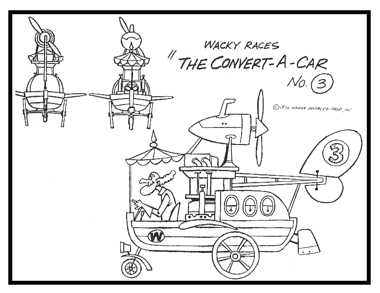 wacky races coloring pages - photo #23